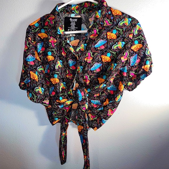 Spencer's Tops - mushroom tie shirt!
